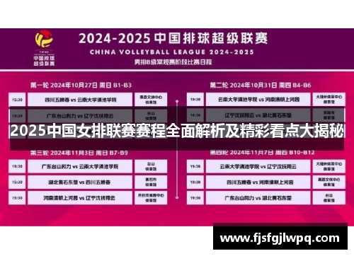 2025中国女排联赛赛程全面解析及精彩看点大揭秘